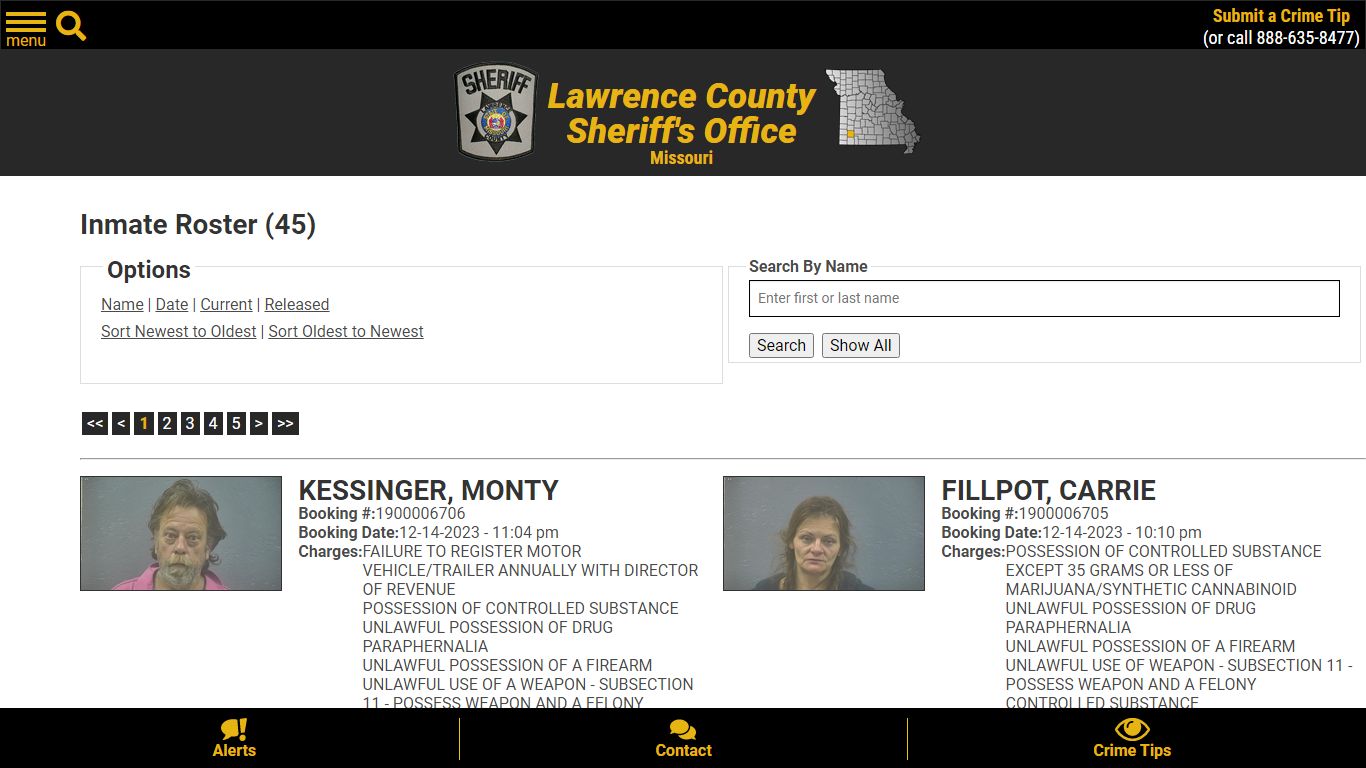 Inmate Roster (33) - Lawrence County Sheriff MO